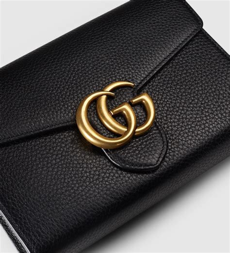 gg marmont chain wallet|gucci wallet with coin pouch.